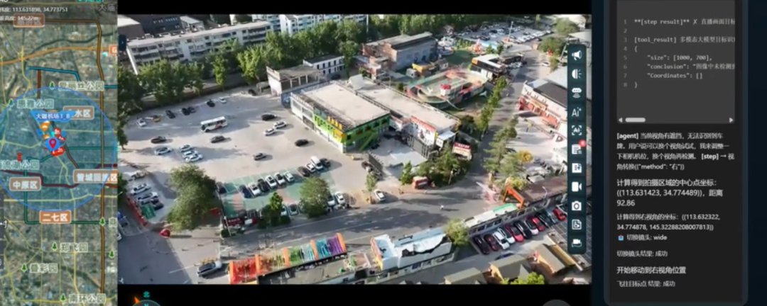 无人机按语义指令执行巡查任务的实时画面